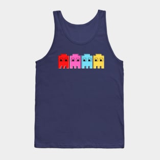 8-bit vintage, retro pac man ghosts Tank Top